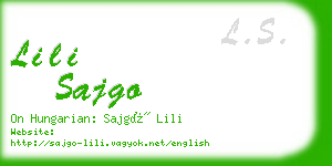 lili sajgo business card